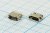 Разъем microUSB розетка, тип B, контакты 5P2C, на плату, угловой, SMD, microUSBB5PSMD Разъем microUSB розетка, тип B, контакты 5P2C, на плату, угловой, SMD, microUSBB5PSMD