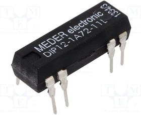 DIP12-1A72-11L, Реле герконовое, SPST-NO, Uобмотки 12ВDC, 500мА, макс.200ВDC