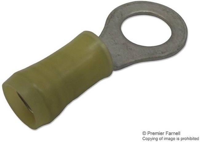 35111, Клемма с кольцевым наконечником, M8, 5/16", 10 AWG, 6 мм², Серия PIDG, Желтый 35111, Клемма с кольцевым наконечником, M8, 5/16", 10 AWG, 6 мм², Серия PIDG, Желтый