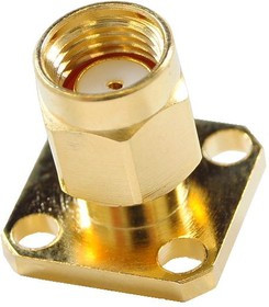 HYR-1105-RP (GSA-1105-RP), Разъем SMA, штекер RP, фланец 4 отверстия (Panel jack)
