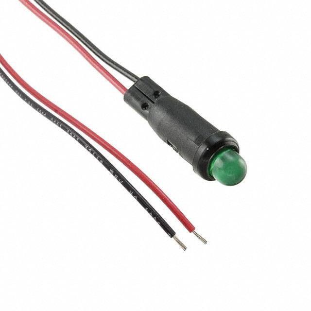 L59D-G12-W, LED Panel Mount Indicators PMI RND .25" LED 12V Wire Green Diffused