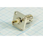 Высокочастотное гнездо BNC с креплением на панель, с фланцем; №1124 гн BNC\\пан\\флан 4отв