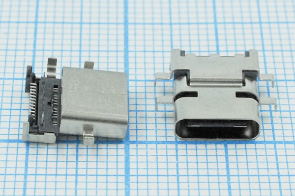 Разъем USB розетка, тип C 3.1, контакты на плату, USB3.1TYPE-C 24PF-005