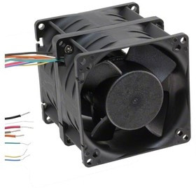 GFC0812DW-SM00B7P, DC Fans Tubeaxial Fan, 3-Phase, 80x80mm, 12VDC, Ball, 4-Lead Wires, Tachometer, PWM