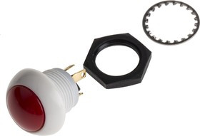 P9-113191, Push Button Switch, Momentary, Panel Mount, 12mm Cutout, DPDT, 28V dc, IP64