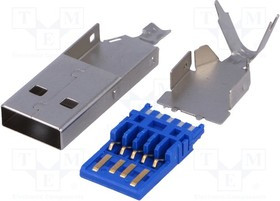 USBA-W3.0, Вилка, USB A, пайка, USB 3.0