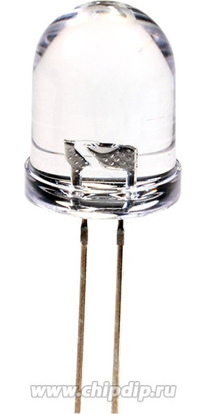 10R3SCB-6, светодиод красный d=10мм 1200мКд (аналог КИПМ45Н30-К4-1)