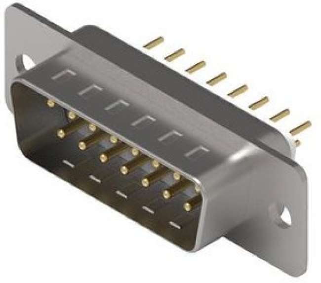 61801525023, D-Sub Connector, Plug, DA-15, PCB Pins, White