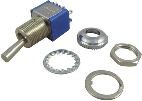 106462103, Рычажный переключатель, Вкл.-Выкл., DPDT-CO, Без Подсветки, Серия 10600, Панель, 3 А