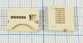 держатель карт памяти SD micro, 9-ть контактов, SMD; №2876 держ карт SD micro\ 9C\\SMD\\micro SD-10P держатель карт памяти SD micro, 9-ть контактов, SMD; №2876 держ карт SD micro\ 9C\\SMD\\micro SD-10P