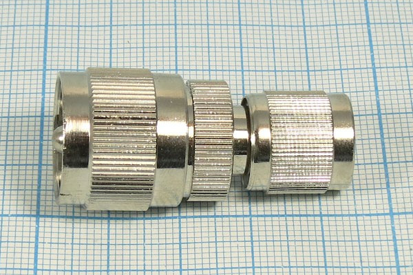 Штекер TNC-Штекер UHF, переходник, позолоченный центральный контакт; №538 штек TNC-штек UHF