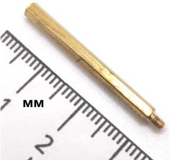 Стойка для печатных плат латунная М2, высота 30 мм (папа-мама)