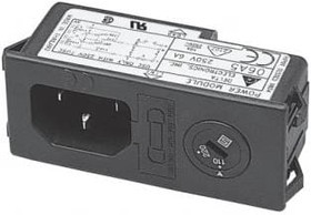 06A5, AC Power Entry Modules Power Entry Module, Snap-In Mounting, 115/250VAC, 6A, N/A-Lug, Plastic Case