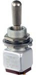 11TW1-261, Switch Toggle OFF (ON) SPST Round Lever Solder 5A 125VAC Panel Mount with Threads