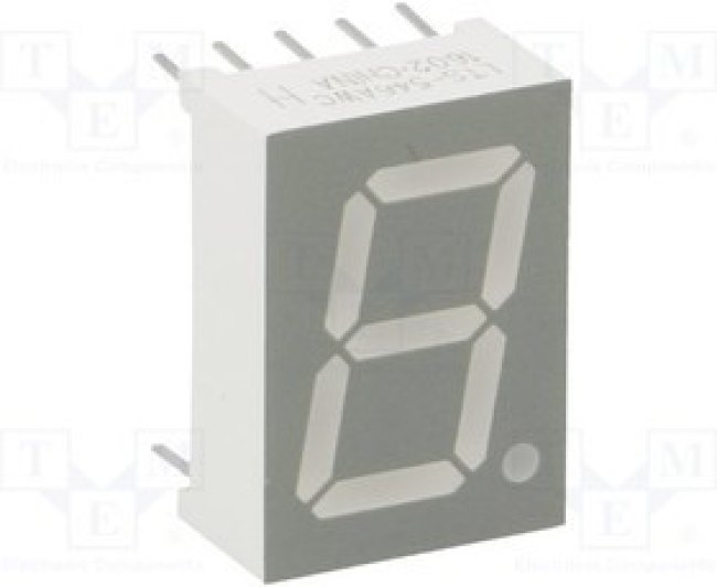 LTS-546AWC, Дисплей: LED, 7-сегментный, 13,2мм, 0,52", II.зн: 1, красный, анод
