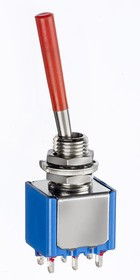 5647AB-21+U646, Toggle Switch, Panel Mount, (On)-Off-(On), DPDT, Solder Lug Terminal, 30 V dc, 125V ac