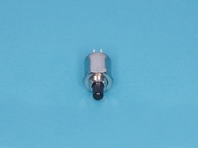 PSW-4-B, Кнопка круглая 2,8мм 220В 0,3А, крепление гайка, НР, черная