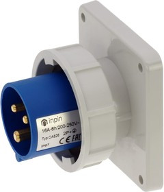 Встраиваемая вилка 16A/230V/1P+N+E/IP67, фланец 86x86 CA826