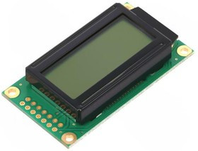 RC0802A-FHW-ESX, Дисплей: LCD, алфавитно-цифровой, FSTN Positive, 8x2, серый,, LED