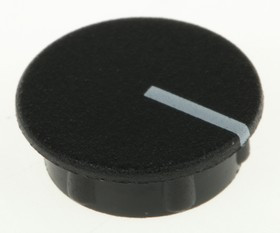 C151-BLK, 15mm Black Potentiometer Knob Cap, C151-BLK