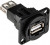 Straight, Panel Mount, Socket Type A to A 2.0 USB Connector Straight, Panel Mount, Socket Type A to A 2.0 USB Connector