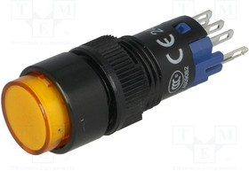 V12Y-11Z-24O, Переключатель: кнопочный, Пол: 2, SPDT, 0,5A/250ВAC, 1A/24ВDC, IP40