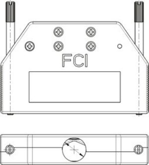 8655MH3712LF, 8655MH Series Die Cast Zinc D Sub Backshell, 37 Way, Strain Relief