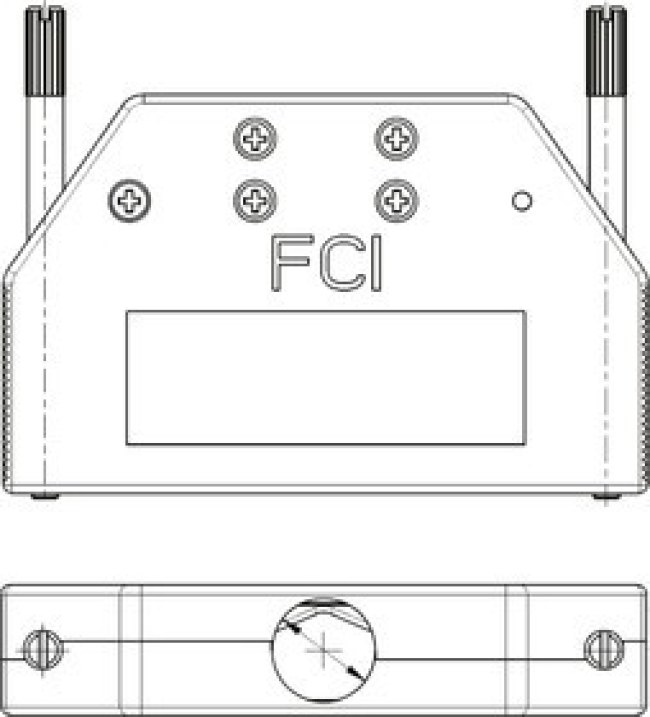 8655MH3712LF, 8655MH Series Die Cast Zinc D Sub Backshell, 37 Way, Strain Relief