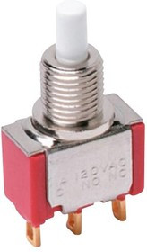 8121SDZGE, Кнопочный переключатель, 8020 Series, 6.4 мм, SPDT, Вкл.-(Вкл.), Plunger, Белый