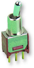 T101MH9CBE, Рычажный переключатель, Вкл.-Никакой-Вкл., SPDT, Без Подсветки, Серия T, Сквозное Отверстие