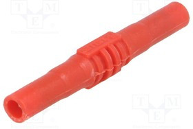 BU-32601-2, Гнездо, "банан" 4мм, 15А, 1кВ, красный, никелированные, 63,5мм