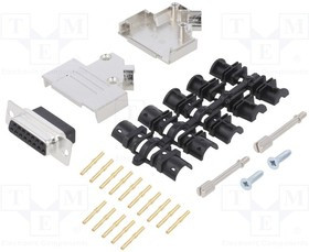 D45ZK15-DBCS-K, D-Sub; PIN: 15; plug; female; crimped; for cable; black