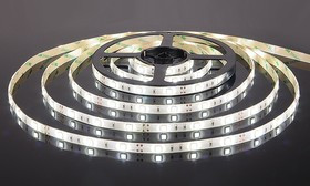 30Led-7.2W-IP65-12V белый, Лента светодиодная, белый, 12В, 7.2Вт/м, 30SMD(5050)/м, 360Лм/м, 6500К,IP65,10мм, цена за катушку 5м