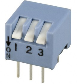 194-3MST, DIP Switches / SIP Switches DIP switches/SIP switches, SPST, PIANO, 3 POS, Thru-Hole, TAPE SEALED, TUBE, OFF