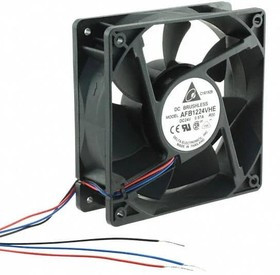 AFB1224VHE-R00, DC Fans Tubeaxial Fan, 120x38mm, 24VDC, Ball Bearing, 3-Lead Wires, Locked Rotor Sensor