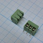 DG350-3.5-03P-14, Клеммник, 3-контактный, 3.5мм, прямой