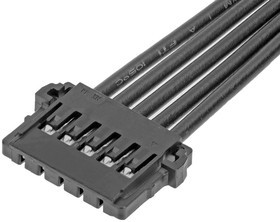 219656-2052, Rectangular Cable Assemblies Pico-Lock F-F OTS Cbl Assy SR 150mm Au 5Ckts Blk