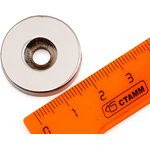 Неодимовый магнит диск 25х5 мм с зенковкой 5.5/10.4 мм, N35