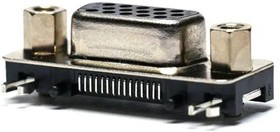 K202XHT-E15S-NJ, D-Sub Standard Connectors SMT D15 UL-SHT RT  F 2ND PCB-GR BR J/S