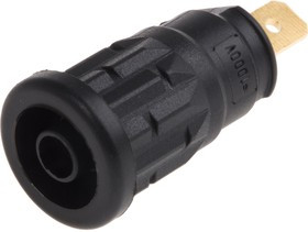972361100, Black Female Banana Socket, 4 mm Connector, 24A, 1000V ac/dc, Gold Plating