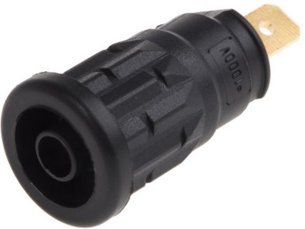 972361100, Black Female Banana Socket, 4 mm Connector, 24A, 1000V ac/dc, Gold Plating