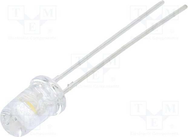 LL-504WC2V-W5-3PD, LED; 5mm; white neutral; 5000?8500mcd; 30°; Front: convex; 2.6?3.6V