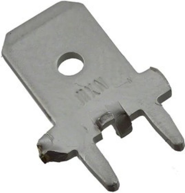 197054203, 19705 Uninsulated Male Spade Connector, PCB Tab, 6.35 x 0.81mm Tab Size