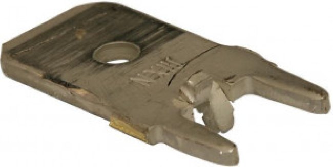 197054203, 19705 Uninsulated Male Spade Connector, PCB Tab, 6.35 x 0.81mm Tab Size