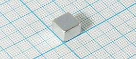 Магнит 8,0x 8,0x 6, параллелепипед, Ni, N35