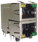 RJSAE538004, Modular Jack - Stacked, Input Output Connectors RJ45, Stacked, 8P8C, Without LEDs, Shield