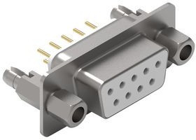 61800929321, D-Sub Connector with Hex Screw, Socket, DE-9, PCB Pins, White