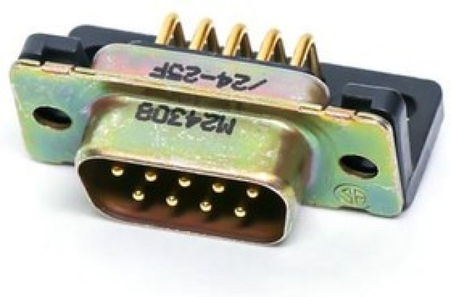M24308/24-25F, D-Sub MIL Spec Connectors ASSM PLUG R/A 109 1