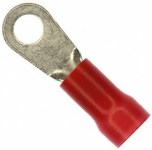 52041-3, TERMINAL, RING TONGUE, 1/4", 8AWG, RED 52041-3, TERMINAL, RING TONGUE, 1/4", 8AWG, RED