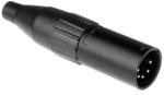 AC5MB, XLR Connectors 5 Pole XLR Male Cable Connector Machined Contacts Black Finish